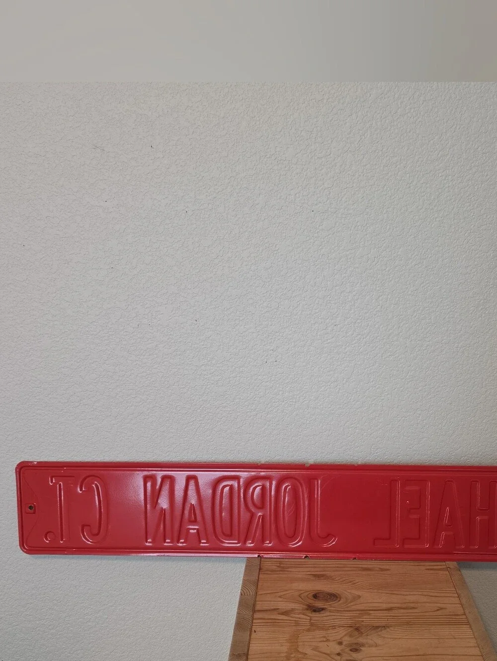Michael Jordan Ct Street Sign Style Red Metal Sign 35x6 Wall Decor Man